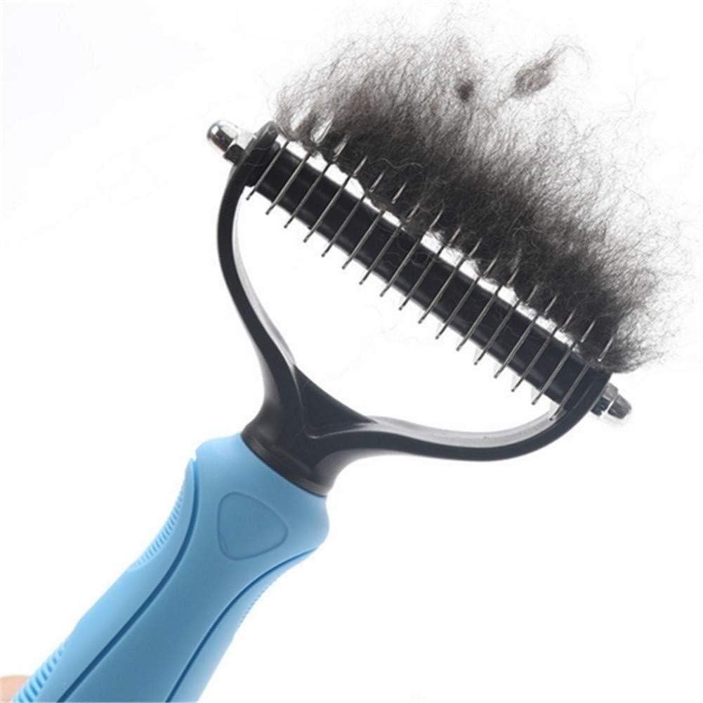 Double-Sided Pet Dog Brush – Dog & Cat Grooming Brush for Short or Long Hair – Deshedding Comb, Shedding Tool, Fur Trimming & Dematting Brush – Removes Loose Hair & Dead Skin