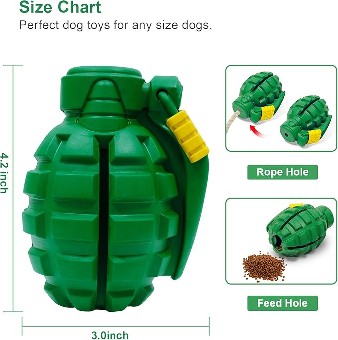 Military-Style Grenade Dog Chew Toy – Perfect for Strong Chewers & Treat Play