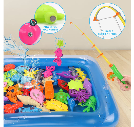 Kids Fishing Toy Set – Pool, Rods & Colorful Sea Animals