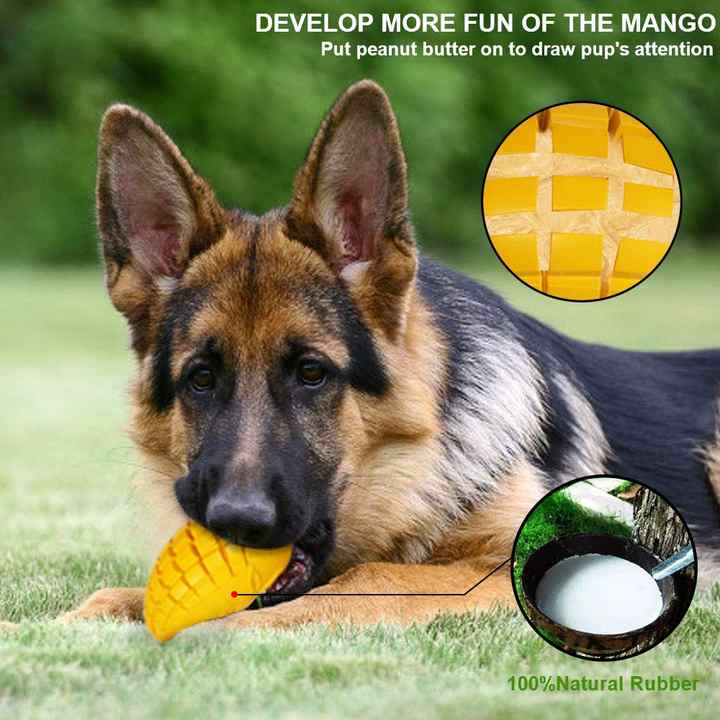 Tough Rubber Mango Chew Toy – Long-Lasting & Entertaining!