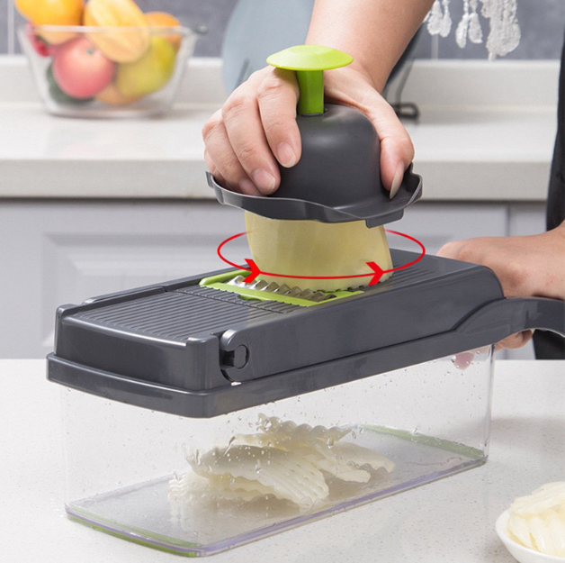 Multi-function vegetable cutter, shredder, dicer, kitchen grater, slicer