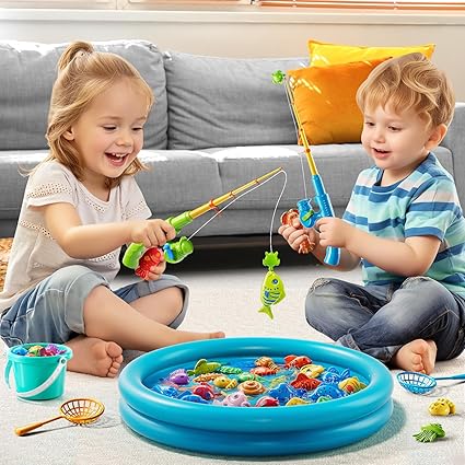 Kids Fishing Toy Set – Pool, Rods & Colorful Sea Animals