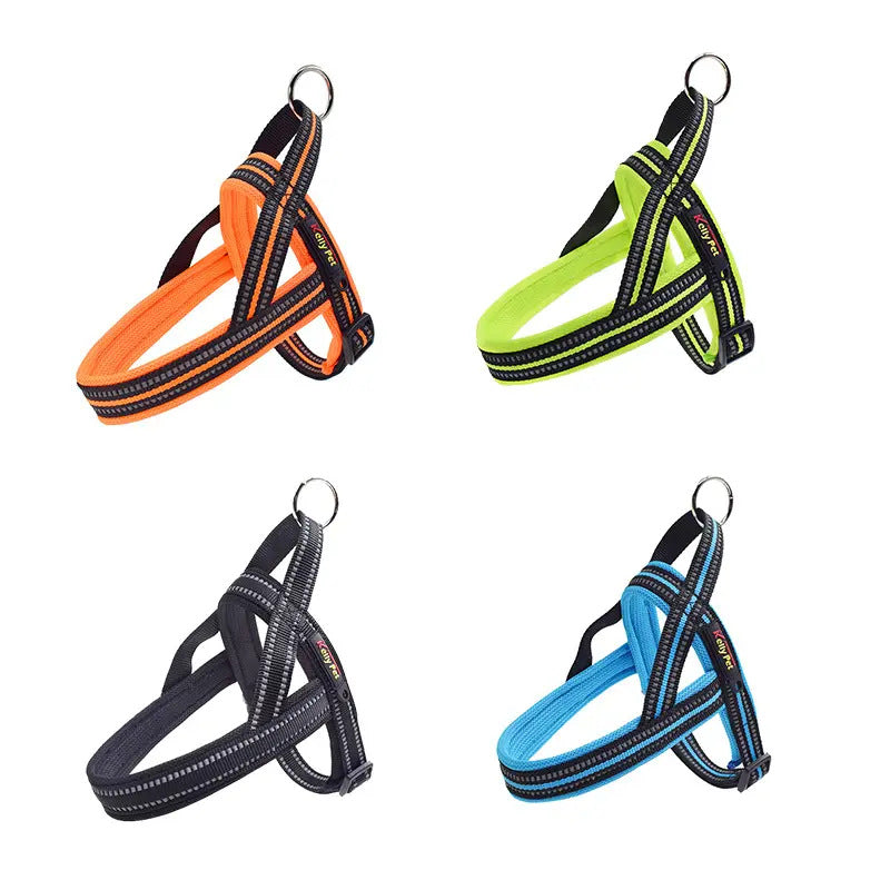 Adjustable Dog Harness & Leash – Soft, Breathable & Reflective