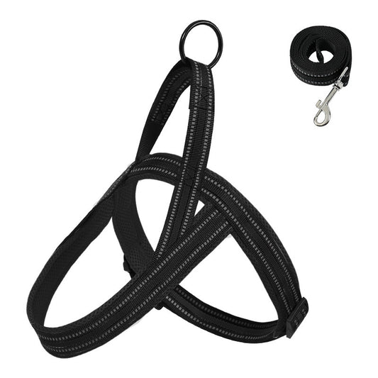 Adjustable Dog Harness & Leash – Soft, Breathable & Reflective